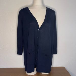 Navy Sejour 2X Button Cardigan